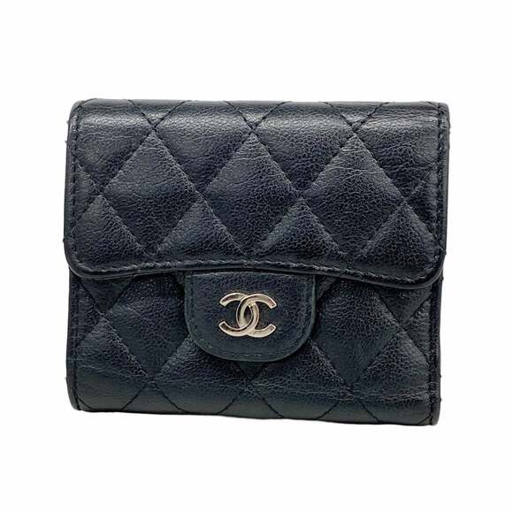 CHANEL Handbags - CHANEL Black Caviar Leather Wallet